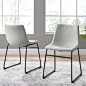 Set of 2 Laslo Modern Upholstered Faux Leather Dining Chairs - Saracina Home, image 2 of 15 slides