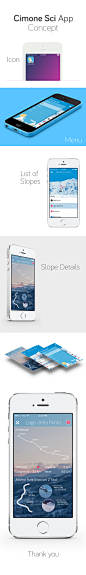 Cimone Sci App - Concept : A simple design concept of the Cimone Sci App fo iOS.Also because all the apps out there are not so cool at the moment.