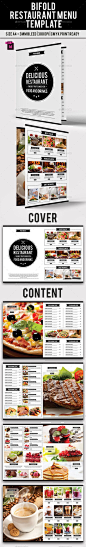 BiFold餐厅菜单模板InDesign INDD。 下载地址：http://graphicriver.net/item/bifold-restaurant-menu-vol-9/15174253?ref=ksioks