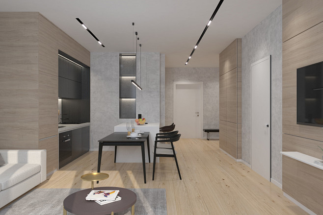 【餐厨】：厨房与客厅连通，是公寓的核心区...