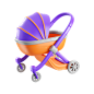 Baby Stroller 3D Icon