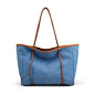 Simple Canvas Tote Bag, Shoulder Bag, Blue Handmade Handbag 1313