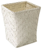 Square Bamboo Waste Basket, Small Cream Lacquer contemporary waste baskets