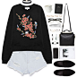 A fashion look from August 2016 featuring embroidered sweatshirts, short shorts and asos shoes. Browse and shop related looks.