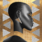 GOLDEN BLACK BEAUTIES : A series of black beauties illustrated on iPad Pro in Procreate app.