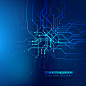 蓝色电子科技感智能UI机器人科幻电路电线H5背景AI矢量设计素材-淘宝网