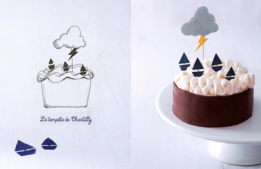 ▲暴风中的小船，巧克力蛋糕