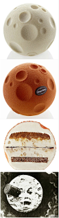 【“冰月（Ice Moon）”】这不是高尔夫球哦，是来自伦敦设计师Nipa Doshi和Jonathan Levien为哈根达斯设计的冰激凌蛋糕！！每块蛋糕上都有平滑的环形山，灵感源于Georges Méliès在1902年拍摄的无声电影《月球旅行记（Le Voyage dans la Lune）》，这款蛋糕让人想起新奇、冒险和想象力。