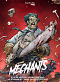 Leatherface pour Mechants, Nicola Saviori : Il 25 ottobre è uscito finalmente Mechants! Un albo per Hachette Heroes che raccoglie al suo interno stupende illustrazioni sui cattivi del cinema e letteratura fatte da un dream team di artisti fantastici. Ques