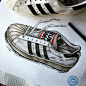 纸上的Adidas鞋子涂鸦