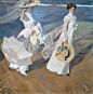 西班牙印象派画家Joaquín Sorolla ｜夏日海滩   O网页链接 ​​​​