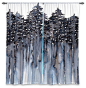 DiaNoche Lined Window Curtains by Julia Di Sano Forest Trees Grey contemporary-curtains