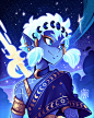 anime boy fantasy glowing Magical moon Space  warrior