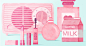 PRETTY GIRLS : PRETTY GIRLS series is a colourful collection of illustrations, I have always loved pink color and makeup stuff. Novelty features such as nice makeup products, friendly colours, and chic pieces invite young girls to have on their collection