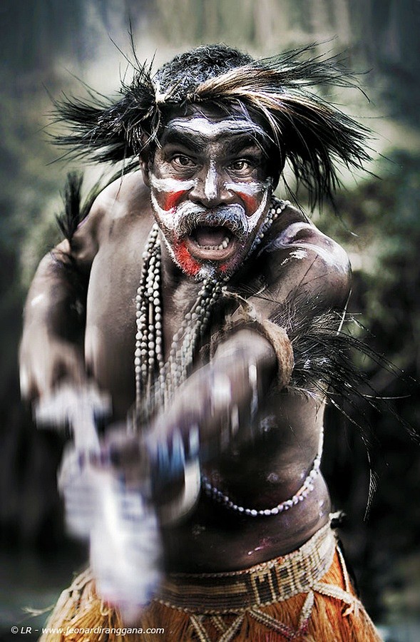 Asmat Warrior, Irian...