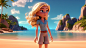 Immerse yourself in the vibrant world of Gioia Spataro, a girl with straight blond hair whose heart is captivated by the sea and sunsets. Step into a Disney-style 3D animation that encompasses her passion and wonder. Embrace the charm of high contrast and
