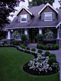 Gardening, Front Yard Landscape Design : white flower landscape design