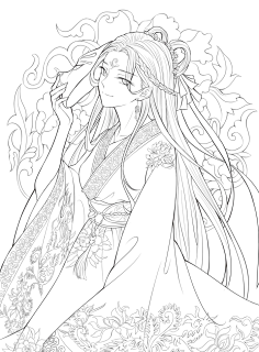 b古风人物线稿