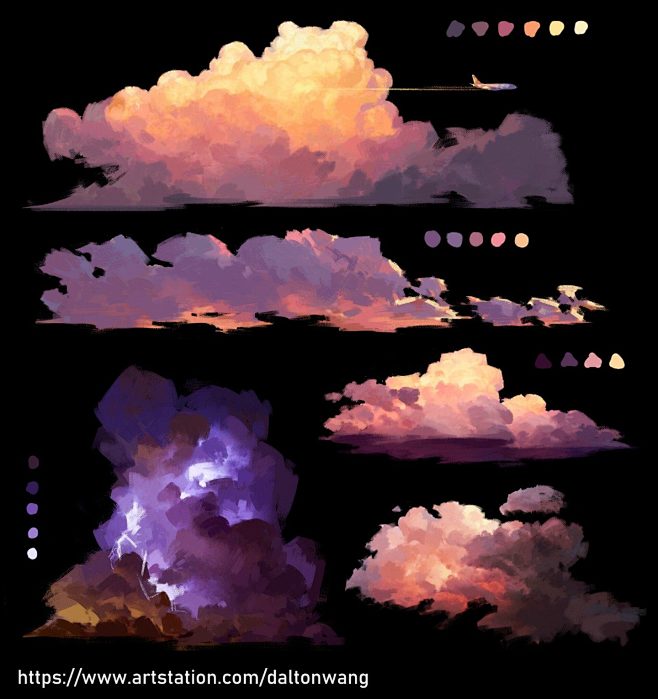 天空与云的画法-【绘画技法】-微元素 -...