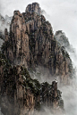 Huangshan Mountain, Anhui, China. Taken from the Beginning-to-Believe Peak after morning snowfall.: 