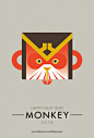 十分有趣的日本猴年明信片 设计圈 展示 设计时代网-Powered by thinkdo3