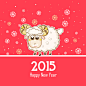 2015可爱卡通绵羊矢量素材，素材格式：EPS，素材关键词：2015年,绵羊,雪花