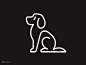 dog line experiment sketch icon mark identity typography symbol logo