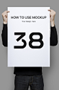 时尚手持纸张展示样机素材 Mockup 智能贴图 平面海报展示提案 Vol.38