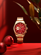 dingding_83981_A_watch_on_a_gold_counter_red_background_wall_re_d9a4bd5f-663b-4b4c-b002-fa1a3316b7e6