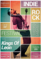 This is one of the posters I researched for the poster assignment. The blocks are balanced very well. The colors of them also showcase the fun of the concert. The focus of the poster is the pink block in the middle, the eye then goes to "Kings of Leo