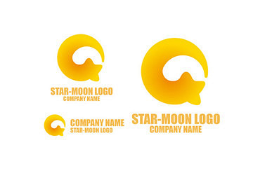 星月logo 星星 月亮 童趣