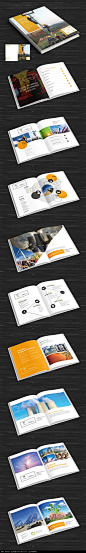 橙色高端发电厂画册设计AI素材下载_产品画册设计图片