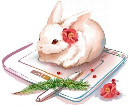 呀，带小花的兔兔，更加可爱了。【阿团丸子...