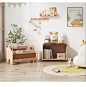 北欧儿童实木自由组合书柜架置物柜幼儿园玩具收纳柜儿童房阅读角-tmall.com天猫
