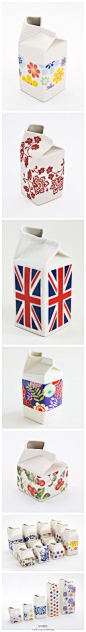 堆糖网：#堆糖视觉设计#「瓷器牛奶盒」通常瓷器给人贵气高雅的感觉，但来自英国blaze工作室的Hanne Rysgaard，却将陶瓷产品设计成牛奶盒的形状，让贵族等级般的陶瓷瞬间融入于平凡人的生活中。（来自糖友@Miss--Owl 的收集，点击查看更多设计相关 >>> http://t.cn/zOmHfAR）