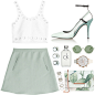 A fashion look from May 2015 featuring crop top, mini skirt and pointy toe pumps. Browse and shop related looks.