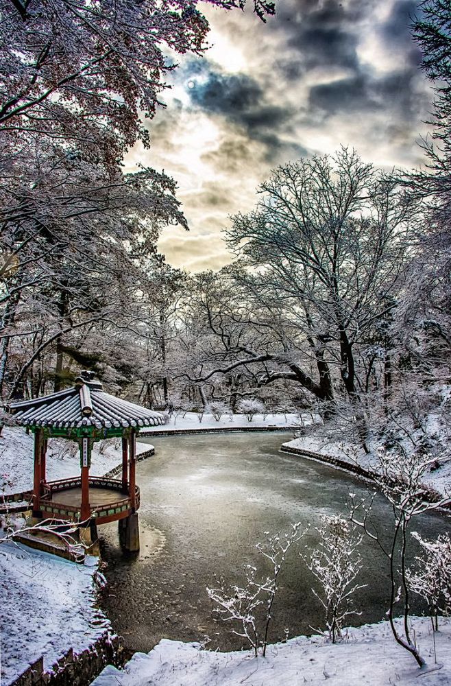 秘苑雪的早晨，首尔
Biwon Snow...