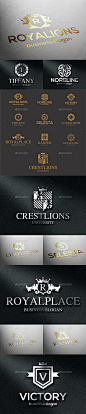 Crest Badge Boutique Luxury Logo Emblems Royalty Emblems.- Retro Vintage royal luxury logotypes. Monograms / Crests / Fashion Luxury elegant vector logo templates. An excellent logo templates highly suitable for Real Estate, Boutique, Leisure business, La