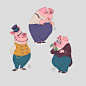 Mr Cash, the mayor, Martina Petrova : Concepts for a pig mayor character.