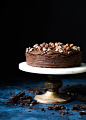 Stacks on stacks of chocolate crêpes and hazelnut pastry cream make for a stunning layered cake.