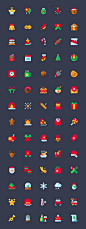 70-flat-christmas-icons@2x.jpg (1800×4800)