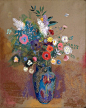 Odilon Redon - Bouquet of Flowers - Pastel on Paper, 1905.