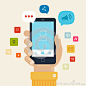 Smartphone Apps Flat Icon Design Royalty Free Stock Images - Image: 37850619