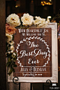 Wooden Wedding Sign The Best Day Ever Welcome by BeauTiedAffair: 