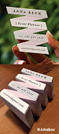 Letterpress Business Cards - Personalize your business cards with a custom die-cut shape, like these cute letterpressed ribbon shaped cards created for an event planner!  Designed and Produced by @Jukeboxprint