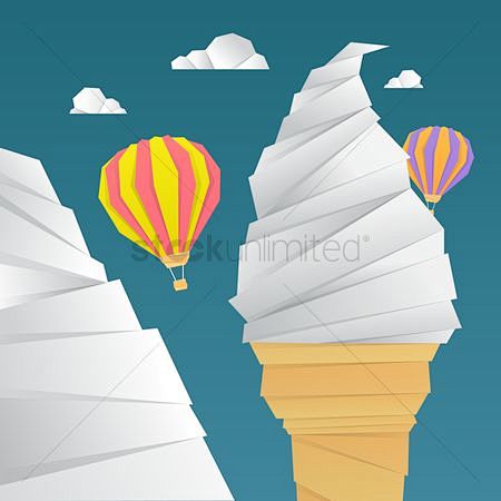 效果 : Ice cream tower...