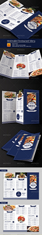Minimalist Trifold Restaurant Menu  - Food Menus Print Templates