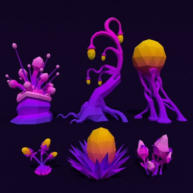 LowPoly Alien Plants...