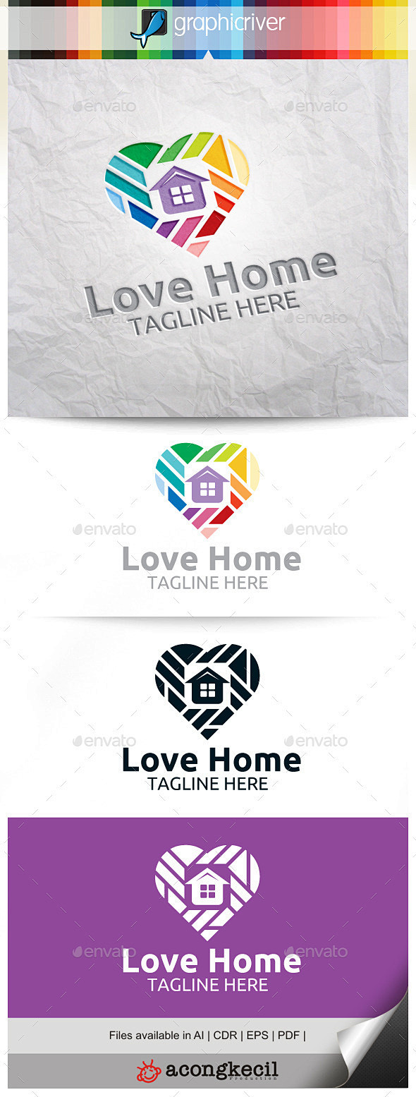 爱回家V.3——建筑标志模板Love H...
