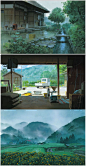#日系# #现代# 乡村场景 Cenários de Kazuo Oga para o estúdio Ghibli